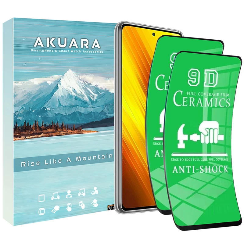 محافظ صفحه نمایش سرامیکی آکوآرا مدل CR2 AKU مناسب برای گوشی موبایل سامسونگ Galaxy A71 / Note 20 / F62 مجموعه دو عددی